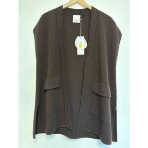 NEW ALLUDE women's cargo cape vest in ebony